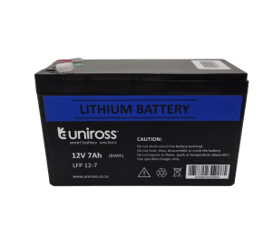 Uniross 12.8V 7Ah (89.6Wh) LiFEPO4 Battery | UR-BAT-LiFePO4-12-7