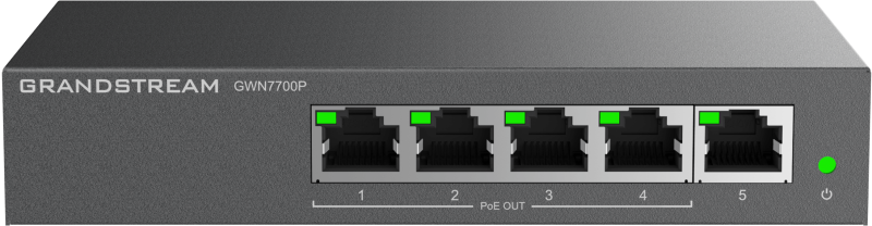 Grandstream Enterprise 5 port Unmanaged GbE PoE Switch - 60W | GWN7700P