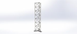 Lattice Mast Y-Base Assembly - Y-Base attached to First 3m Section