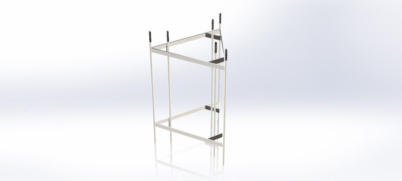 Lattice Mast Casting Cage - Connects to Y-Base Assembly