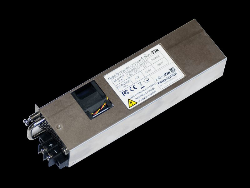 MikroTik Hot Swappable -48V DC 150W Telecom PSU for CCR1072-1G-8S+ & CCR2216-1G-12XS-2XQ