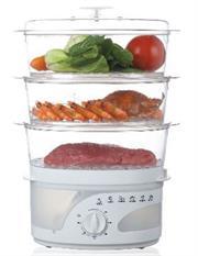 Mellerware 3 Tier 9 Litre Food Steamer -3 Layers Food Steamer, 60 Min Timer With Bell, 9lire Total Capacity, Overheat Protection, Transparent Water Tank, Retail Box 1 Year Warranty