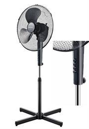 Mellerware Pedestal 40cm Fan Black-"Breeze Black", 3 Speed Selection,40cm Diameter Radial Grille, Pedestal Plastic Black, 45w Power, Left And Right Oscillating Fan Head, Height Adjustable Up To 1.2m, Tilt Adjustment, Colour Black, Retail Box 1 Year Warranty