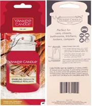 Yankee Candle Sparkling Cinnamon 2D Paperboard Fragrance Infused Card Jar Shaped Single Unit , Retail Box No Warranty