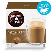 Nescafe Dolce Gusto Pods - Café Au Lait (Caffe Latte) - 30 Capsules Retail Box No Warranty