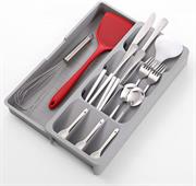 Casey Cutlery 9 Compartments Drawer Organizer Colour Grey - A revolutionary way to store your cutlery. The ideal solution for those short on kitchen drawer space, this compact organizer frees up room for all your other utensils and gadgets. Retail Box No warranty