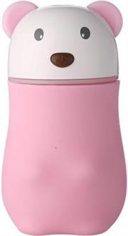 Casey Lovely Bear Shaped Multifunctional Portable 180ml USB Humidifier Air Purifier Mist Maker with LED light For Home Office and Car-Pink Retail Box No warranty