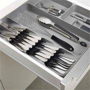 Casey Cutlery 8 Compartments Drawer Organizer Colour Grey - A revolutionary way to store your cutlery. The ideal solution for those short on kitchen drawer space, this compact organizer frees up room for all your other utensils and gadgets. Retail Box No warranty
