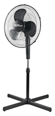 Alva Air 40cm Pedestal Fan -3 Speed Functions, 3 Durable Plastic Blades For Optimized Airflow, 45W Power, Radial Grill Protects The Blades, Oscillate Function, Fan Angle Tilt Adjustment, Colour Black Retail Box 1 Year Warranty