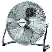 Alva Air 40cm Metal Floor Fan Chrome Silver - High Velocity Air Flow, Equipped With 3 Aluminium Blades And A Radial Grill, Chrome-Plated Floor Fan With 3 Operating Speeds, Cable Wrap For Neat Storage, Retail Box 1 Year Warranty