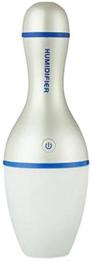 Casey Bowling Bottle Shaped Multifunctional Portable 150ml USB Humidifier Air Purifier Mist Maker with LED light For Home Office and Car-White and Blue Retail Box No warranty
