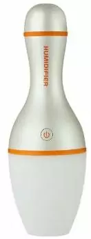 Casey Bowling Bottle Shaped Multifunctional Portable 150ml USB Humidifier Air Purifier Mist Maker with LED light For Home Office and Car-White and Orange Retail Box No warranty