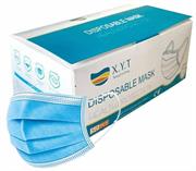 Casey XYT Branded 3 Ply Disposable Face Mask with Earloop - 50 Per Pack Non-Woven, Flexible Nose Piece, 3 Layer Fabric Ensure High Filtration Efficiency and Absorption, Colour Blue Retail Box No Warranty