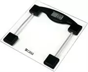 Casa Electronic Glass Bathroom Scale- 32mm Ultra-flat Square Design , Tempered Safety Glass Platform, Step-On Start Or Key-Press On, Weighing unit switch between Kilograms or Pounds- Auto Zero And Auto Off Function, Retail Box 1 Year Warranty