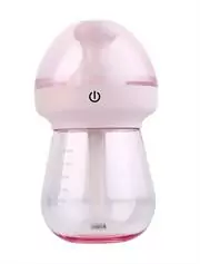 CaseyMilk Feeding Bottle Shaped Multifunctional Portable 240ml USB Humidifier Air Purifier Mist Maker with LED light For Home Office and Car-Pink Retail Box No warranty