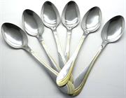 Casey Catering 6 Piece Stainless Steel Dinner Table Spoons Set With Gold Wave Design Printed On Handle Retail Box No Warranty