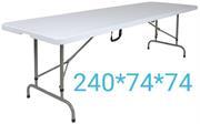 Vytal Home Plastic Foldable Canteen Table- Size 2.4m, Lightweight, Sturdy Steel Frame, Compact Fold For Easy Storing, Quick And Easy To Set-Up And Break Down, White Retail Box No Warranty