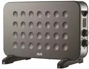 Alva Electric Convection Heater- Compact 2000w Electric Convection Heater, 2 Heat Settings, Thermostat Knob, Low Noise Operation, Sturdy Feet Design, Heating Area: 22-26 m²,Colour Metallic Grey, Retail Box 1 Year Warranty