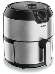 Tefal Easy Airfryer Classic Plus Black and Stainless Steel Free Standing Hot Air Fryer 4.2 litre Capacity and 1.2Kg Frying Capacity -1500watt Power , 4 Cooking Possibilities , Rotary Knob Control, Timer Function, Automatic Stop, Hot Air Temperature: Min. 80 °C, Max. 200 °C, Dishwasher Safe Non-Stick Coating Bowl And Grid, Colour Black and Stainless Steel , Retail Box 2 Year Warranty