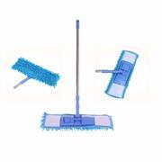 Kleaner Anti Static Sweep Flat Mop with Disposable Mop Cloth - Mop away dust on vinyl floors in seconds, effortly sweeps away grease on tiles in the kitchen, and cleans up water spills on hardwood or wood laminate floors with just one forward motion Retail Box No warranty