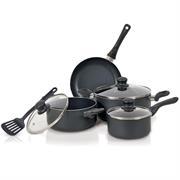 Bennett Read 8 Piece Starter Cookware Set, includes a 16cm Sauce Pan, 20cm Casserole Pot, 24cm Casserole Pot, 24cm Frying Pan, 3 Precision-Fit Tempered Glass Lids and a bonus nylon spatula, Retail Box, 1 year warranty
