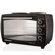 Mellerware Mini Oven with 2 Hotplates - Mellerware Horizon 18 Oven has a convenient 18L oven capacity. Bake or grill your favourite meals with the multi-function options. The Horizon 18 Oven has a beautiful white finish making it not only useful but stylish and sleek. The drop down door ensures easy and safe use. Color: Black Retail Box 1 year warranty