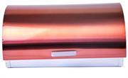 Totally Stainless Steel Bread Bin - Elegant Design Copper Painted Finish, Roll Top Lid With Handle, Retail Box Out of Box Failure Warranty