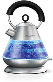 Bennet Read 1.5L Pyramid Glass Kettle - Elegant glass pyramid kettle with premium, stainless steel accents, 2200W concealed heat element & Strix controller for ultimate longevity, Bright blue LED’s that illuminate while boiling, 1.5L capacity with 360° swivel base & integrated cord storage, Large, easy-pour spout, safe grip handle & water level indicator, Boil-dry & overheat protection as well as auto shut-off for added safety, Retail Box, 1 year warranty