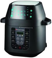 Russell Hobbs Dual Chef 6 Litre Multi Functional Pressure Cooker And Air Fryer- 11 Pre-Set Pressure Cooker Menus , 10 Pre-Set Air Fryer Function Menus, Powerful 1530W Air Fryer And 1000W Pressure Cooker, 60-Minute Timer Function And Adjustable Temperature Control, LED Display Digital Touch Air Fryer Lid, Easy-To-Use, Touch-Button Control Settings, Colour Matte Black