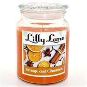 Lilly Lane Orange and Cinnamon Scented Candle Large Lidded Mason Glass Jar – Wax Capacity 510grams, Burn Time Up to 75 Hours, High Quality Premium paraffin wax, Natural Material Wick , 100% recyclable, Large Lidded Mason Glass Jar Retail Box No warranty