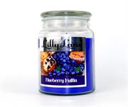 Lilly Lane Blueberry Muffin Scented Candle Large Lidded Mason Glass Jar – Wax Capacity 510grams, Burn Time Up to 75 Hours, High Quality Premium paraffin wax, Natural Material Wick , 100% recyclable, Large Lidded Mason Glass Jar Retail Box No warranty