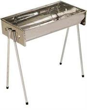 Metalix Large Stainless Steel 402 Braai stand - Portable, Easy to assemble and store, Grid size: 620mm x 320mm, Depth: 115mm, Dimensions: 51cm x 19.5cm, Retail Box, 1 year warranty