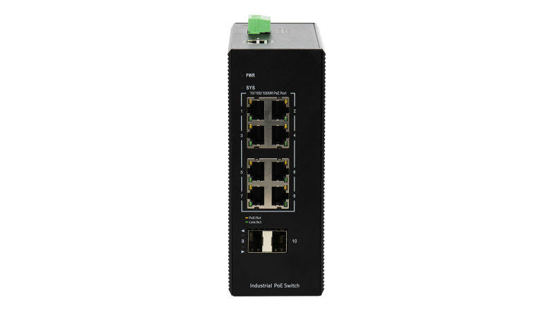 BDCOM 8 Port Gigabit Industrial PoE+ Switch With 2 SFP - Managed