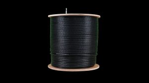 Acconet CAT5 UV Outdoor Ethernet Cable 500m Black Solid Copper SF/TP Pull Box | CAT5U-500-SC