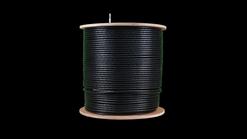 Acconet CAT5 UV Outdoor Ethernet Cable 500m Black Solid Copper SF/TP Pull Box | CAT5U-500-SC