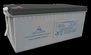 Acconet 12V AGM 200Ah Deep Cycle Battery | AC-BAT-VRLA-12V200AH