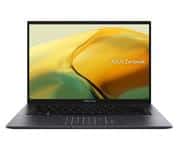 Asus Zenbook 14 UM3402YA OLED Series Ponder Black Notebook - AMD Ryzen 7 7730U Octa Core 2Ghz with MAX Boost Clock up to 4.5Ghz 16MB L3 Cache Processor, 8GB LPDDR5 Memory onboard, Supports 8GB Max Mem, No memory slots, 512GB SSD Solid State Hard Drive PCIe, NO optical drive, 14 inch QHD (2880 x 1800 resolution) Glossy Type 400nits, 90Hz OLED Backlit Display, AMD Radeon Graphics, 802.11ax Wi-Fi 6, Bluetooth, Webcam, 4 Cell Battery, Fingerprint Reader, Standard US Backlit Keyboard, 1x USB 2.0 Type-A, 1x USB 3.2 Gen 2 Type-A, 2x Thunderbolt 4 supports display / power delivery, HDMI output, Micro SD Card Reader, 1.4 kg, Microsoft Windows 11 Home 64 bit Edition, Retail Box , 1 year Warranty