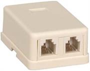 NetiX RJ11 Surface Mount Box - Double, Retail Box, No Warranty