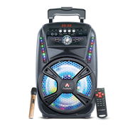 Audionic Classic Masti 80 Trolley Wireless Bluetooth Speaker system - 15w Total RMS output, 8" Driver Unit, LED Display, Wireless Microphone, 12v Battery Compatable, FM Radio, Remote Control, Retail Box , 1 year Limited Warranty