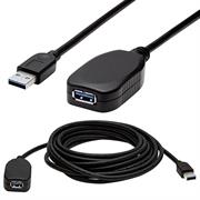 Manhattan SuperSpeed USB Active Extension Cable-A Male / A Female, 5 m (16 ft.) Extends and boosts the signal,Data transfer speeds up to 5 Gbps, Retail Box, Limited Lifetime Warranty