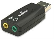 Manhattan Hi Speed USB 3D Sound Adapter - Improves audio access and performance , Retail Box, Limited Lifetime year warranty
