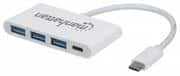 Manhattan 3-Port Type-C USB 3.0 Hub, Retail Box, Limited Lifetime Warranty