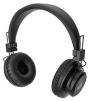 Manhattan Sound Science Bluetooth On-Ear Headset - Bluetooth 5.0, Microphone, Integrated Controls, FM Radio, MicroSD Card Slot, 3.5 mm AUX Port, Lightweight On-ear Design, Black, Retail Box , 1 year Limited Warranty