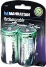 Manhattan Rechargeable Battery - D, 8000 mAh, 2 Pack, NiMH , Retail Box , No warranty