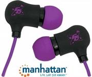 Manhattan Sound Science Nova Sweatproof Earphones - Lightweight Sweatproof Earphones with In-Line Mic, Black-Purple, Retail Box, Limited Lifetime Warranty