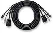 Intellinet 3-in-1 Spider Cable 2xMini-DIN6 Male / HD15 Male to 2xMini-DIN6 Male / HD15 Female, 15 ft. (4.5 m) (Keyboard, Monitor and Mouse extensions all in one cable ), Retail Box, 2 year Limited Warranty
