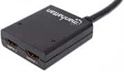 Manhattan HDMI Splitter HDMI 1.3, 2-Port, Integrated Cable, Retail Box , Limited Lifetime year warranty