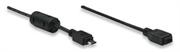 Manhattan Micro USB BM to Micro USB Female, HI-Speed USB 2.0 Extension Cable,1m Colour:Black, Retail Box, Limited Lifetime Warranty