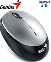 Genius NX-9000BT Bluetooth 4.0 3-button wireless optical mouse - 1200 dpi BlueEye sensor, Built-in 320mAh lithium poylmer battery, 10m Range - Silver, Retail Box , 1 year Limited warranty