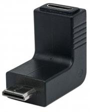 Manhattan HDMI Adapter - HDMI Mini C f to Mini C m, 90° Up Angle , Retail Box, Limited Lifetime Warranty